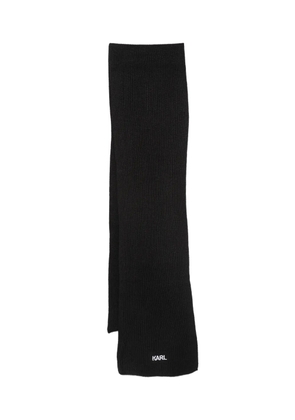Karl Lagerfeld logo-embroidered scarf - Black