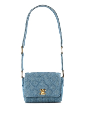 CHANEL Pre-Owned 1989 mini denim shoulder bag - Blue