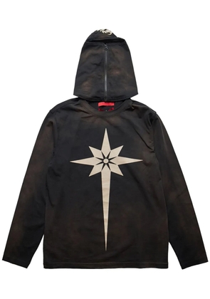 KUSIKOHC Origami-print hoodie - Black