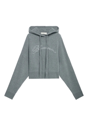 Blumarine rhinestone-embellishment hoodie - Grey