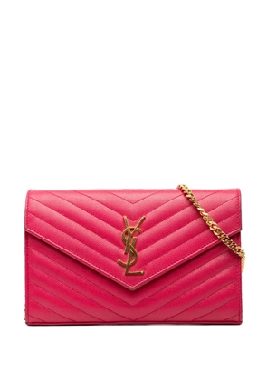 Saint Laurent Pre-Owned 2018 Grain De Poudre Classic Cassandre Chain Wallet crossbody bag - Pink