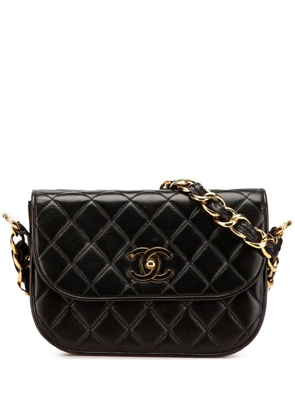 CHANEL Pre-Owned 1991-1994 CC Quilted Lambskin Chain Flap crossbody bag - Black