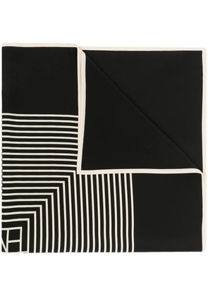 TOTEME stripe print scarf - Black