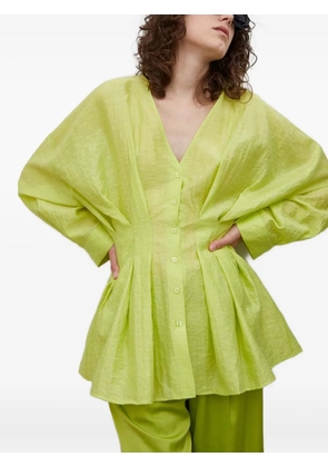 SAMSOE SAMSOE button pleated top - Green