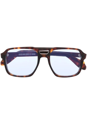 Cutler & Gross tortoiseshell-effect pilot-frame sunglasses - Brown