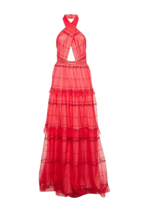 Tadashi Shoji tiered sequin-embellished tulle gown