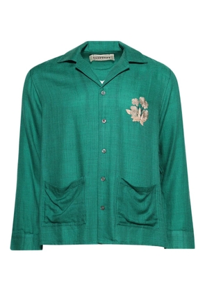 Baziszt Chitin floral-embroidered shirt - Green