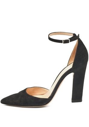 Gianvito Rossi pre-owned 100mm ankle-strap suede pumps - Black