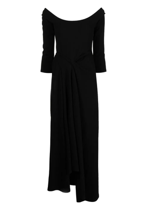 A.W.A.K.E. Mode off-shoulder draped maxi dress - Black