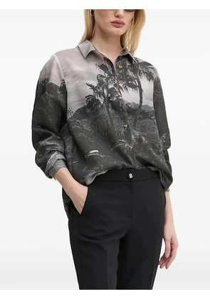 NEVER FULLY DRESSED palm-tree print shirt - Black