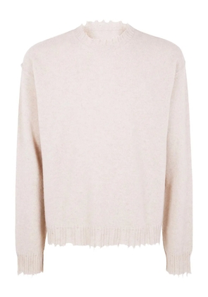 Uma Wang frayed-edge cashmere sweater - Neutrals