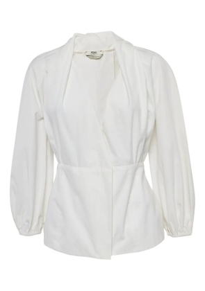Fendi Pre-Owned gathered wrap blouse - White