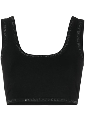 Alexander Wang rhinestone-trim cropped top - Black