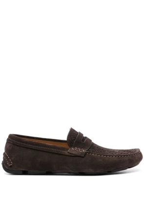 Giorgio Armani penny-slot suede drivers - Brown