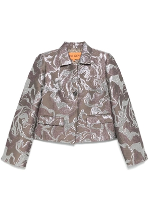 Stine Goya abstract metallic pattern jacket - Brown