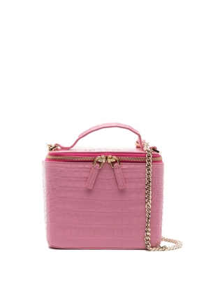 Maria Oliver crocodile-embossed zipped tote bag - Pink