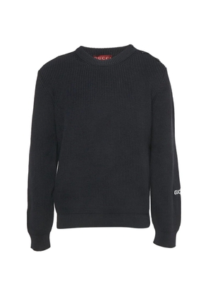 Gucci Pre-Owned logo-appliqué ribbed-knit sweater - Blue