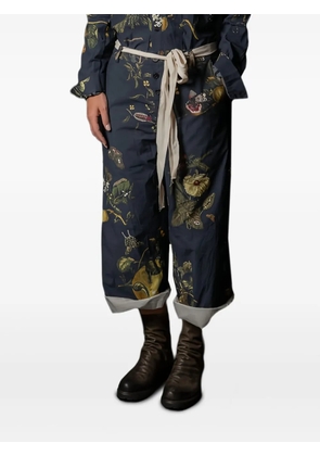 Aleksandr Manamïs floral-print cotton trousers - Blue