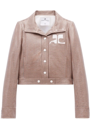 Courrèges Reedition checked vinyl jacket - Brown