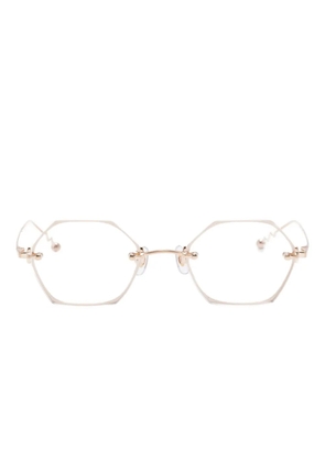 Megane and Me geometric-frame glasses - Gold