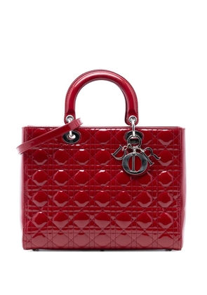 Christian Dior Pre-Owned 2012 Large Patent Cannage Lady Dior satchel - Red