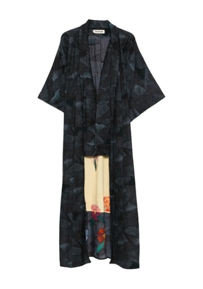 A.N.G.E.L.O. Vintage Upcycling upcycled floral-appliqué kimono - Black