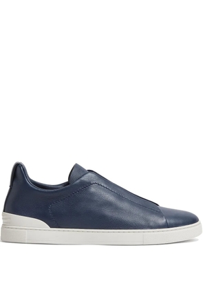 Zegna Triple Stitch leather sneakers - Blue