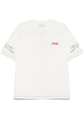 Drôle De Monsieur logo-embroidered T-shirt - White