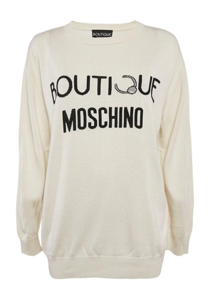 Moschino Pre-Owned logo-lettering oversized jumper - White