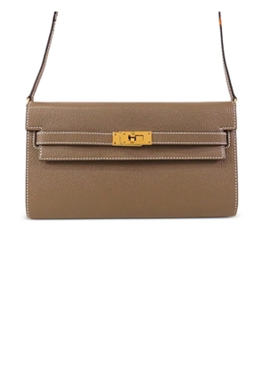 Hermès Pre-Owned 2022 Chevre Mysore Kelly To Go Wallet crossbody bag - Brown