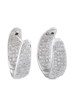 LB Exclusive 18K white gold diamond hoop earrings - Silver