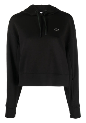 Lacoste embroidered-logo thumb-slot hoodie - Black