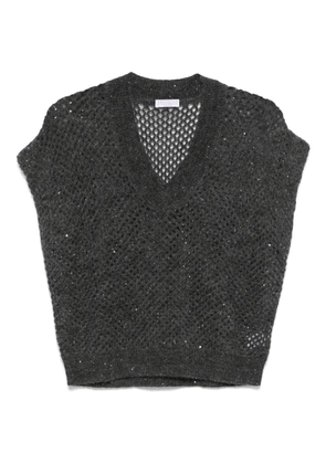 Brunello Cucinelli v-neck top - Grey