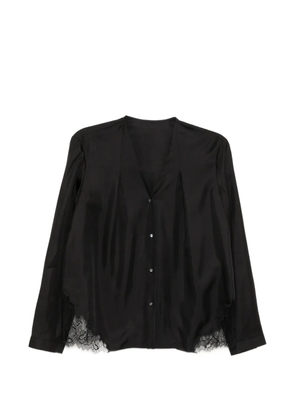 LESS silk V-neck shirt - Black
