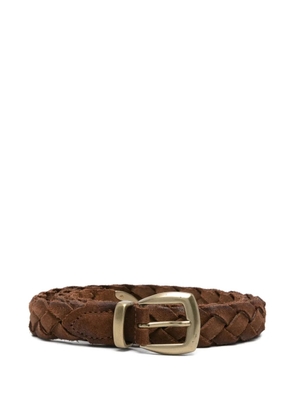 Eleventy braided leather belt - Brown
