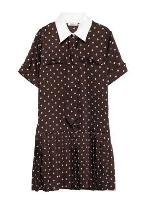 SANDRO geometric-print mini dress - Brown