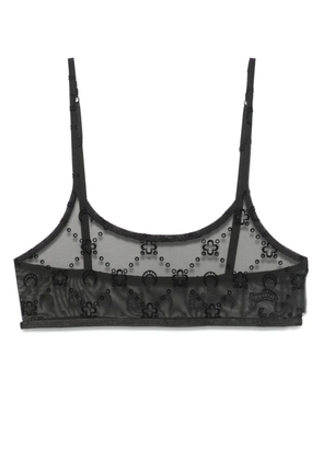 Marine Serre Moonogram mesh bra - Black