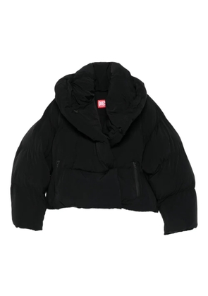 Diesel quilted high-neck jacket - Black