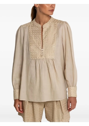 GREEK ARCHAIC KORI cross-print blouse - Neutrals