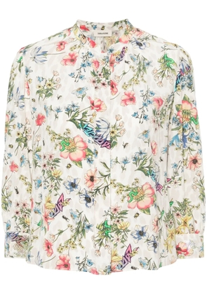 Zadig&Voltaire floral-print silk blouse - Neutrals