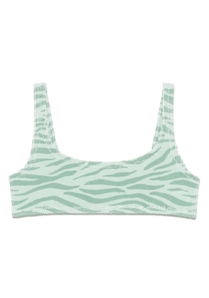 MC2 Saint Barth zebra-print bikini top - Green