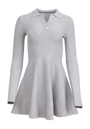 Fleur Du Mal Henley-neck flared dress - Grey