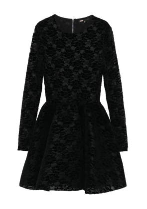 Maje lace-panel flared dress - Black