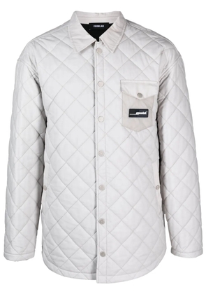 EGONlab. logo-patch quilted jacket - Grey