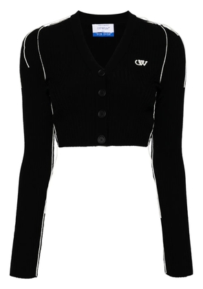 Off-White Ow logo V-neck cardigan - Black