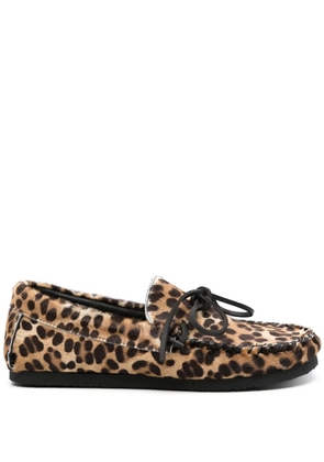 ISABEL MARANT Fitza leopard-print loafers - Brown
