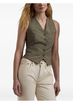 Lauren Ralph Lauren checked button-fastening waistcoat - Green