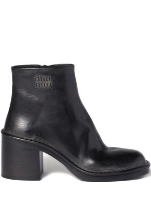 Miu Miu 70mm leather ankle boots - Black