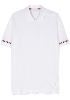 Thom Browne RWB-stripe fine-knit polo shirt - White
