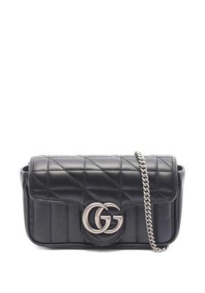 Gucci Pre-Owned 2010s super mini GG Marmont chain shoulder bag - Black